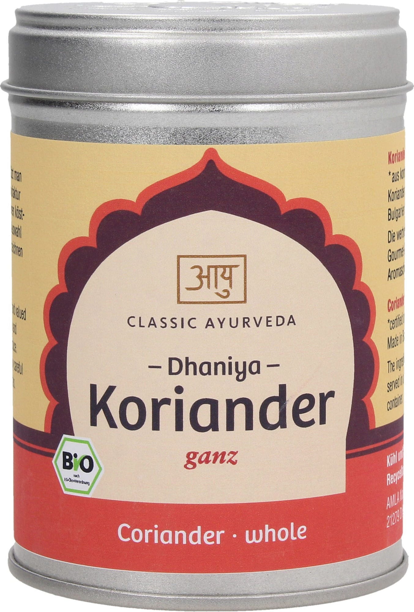 Classic Ayurveda Organiczna cała kolendra, 60 g